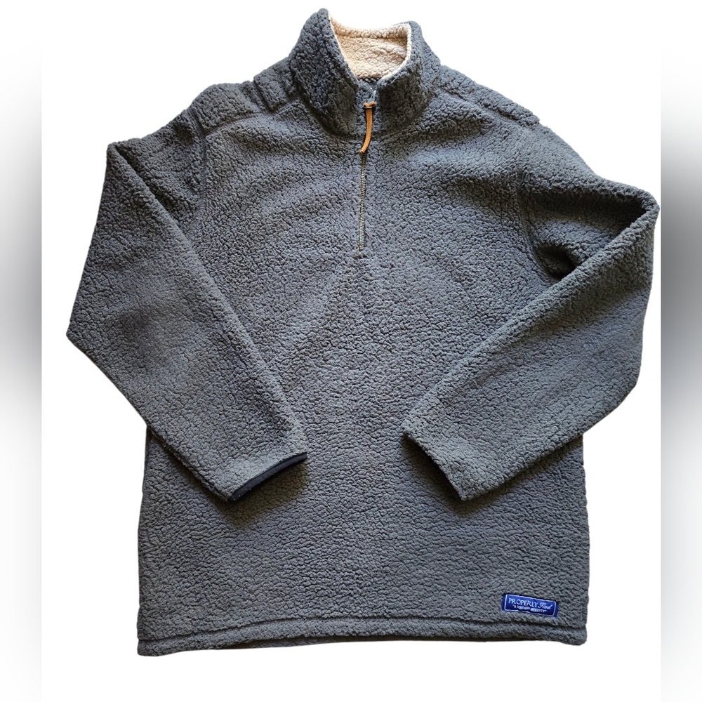 Properly Tied Men's‎ Gray Fleece Pull Over Sweater -XXL
